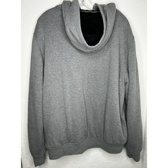 O'Neill Hoodie Mens Extra Large Y2K Gray Sherpa Lined Zip Up Jacket Spell Out - Picture 2 of 15